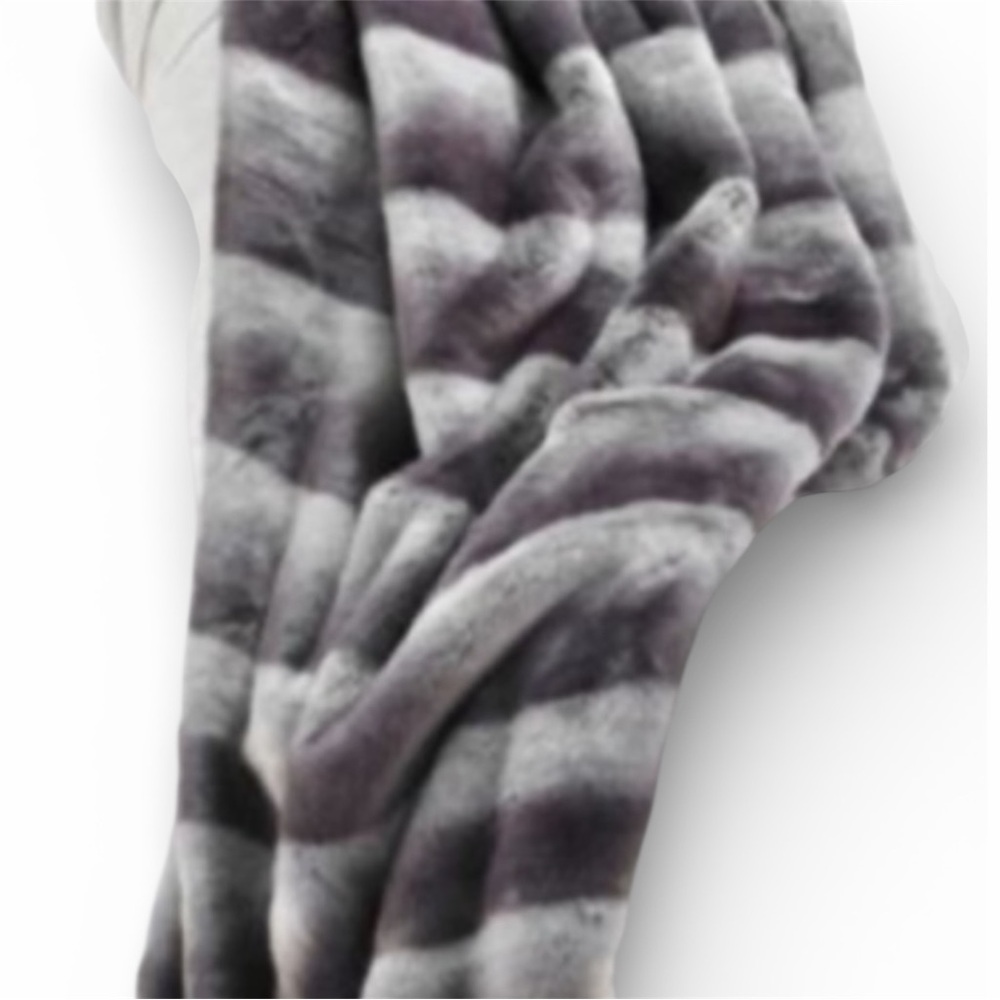 NWT Z Gallerie Gray Ombré Faux Fur Throw